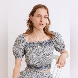 Madewell Jeanette Top in Florentine Floral crop top